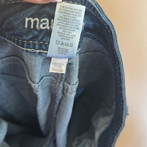 Maurices Jeans Size 13/14 Long Medium To Dark Blue Wash Fading Double Button - Picture 10 of 13